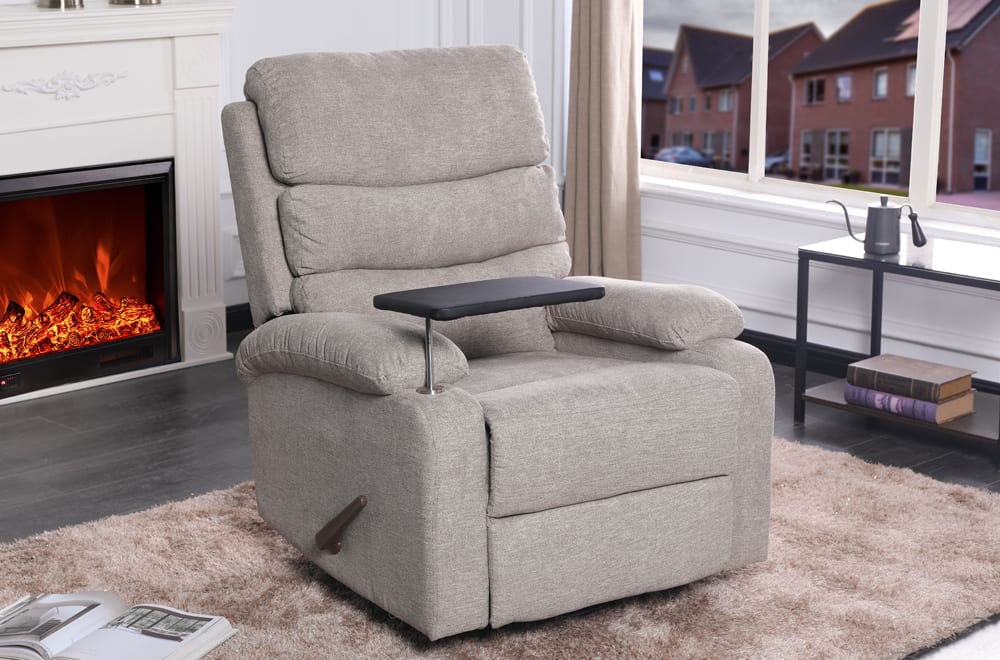 soft beige recliner 