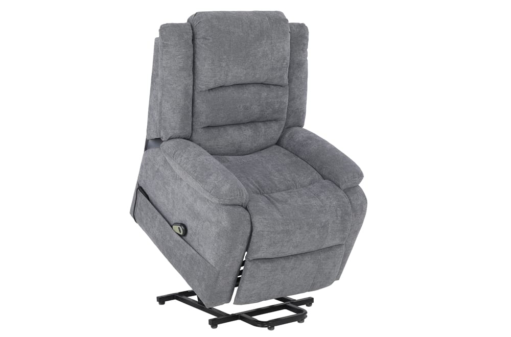 soft charcoal chenille linen power lift recliner chair