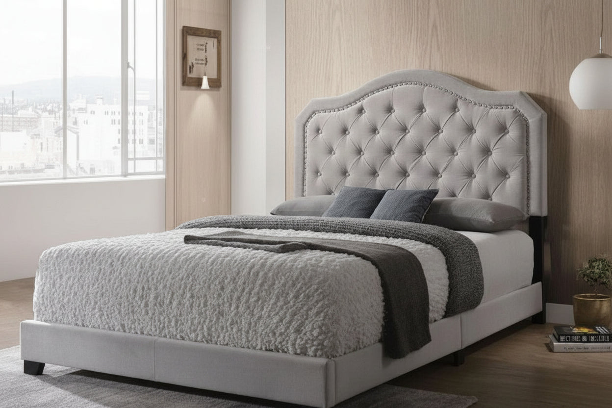 Lit plateforme capitonné moderne