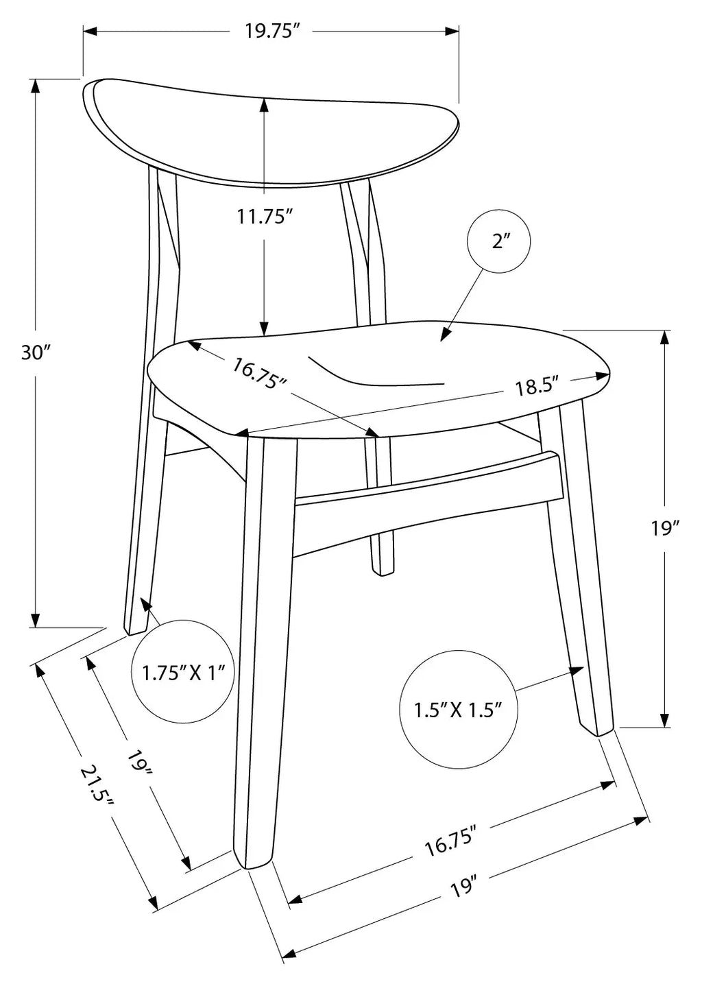 7 piece Dining Chairs 1364/1365 MTL meubles et Matelas
