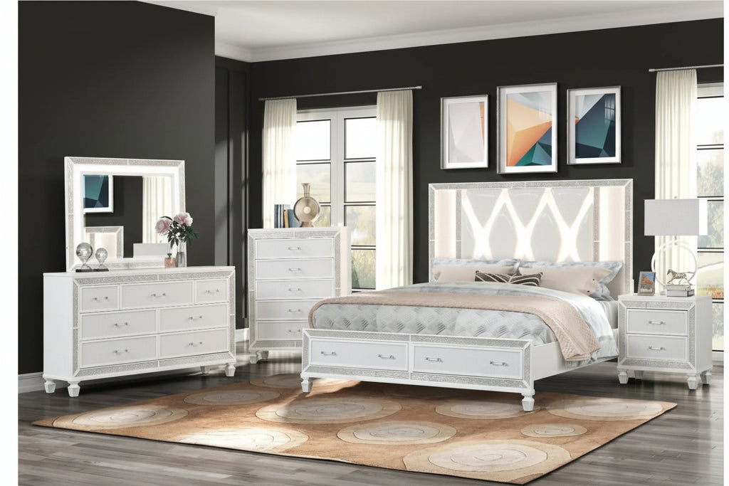 Crystal Queen Bedroom set Meuble Divino