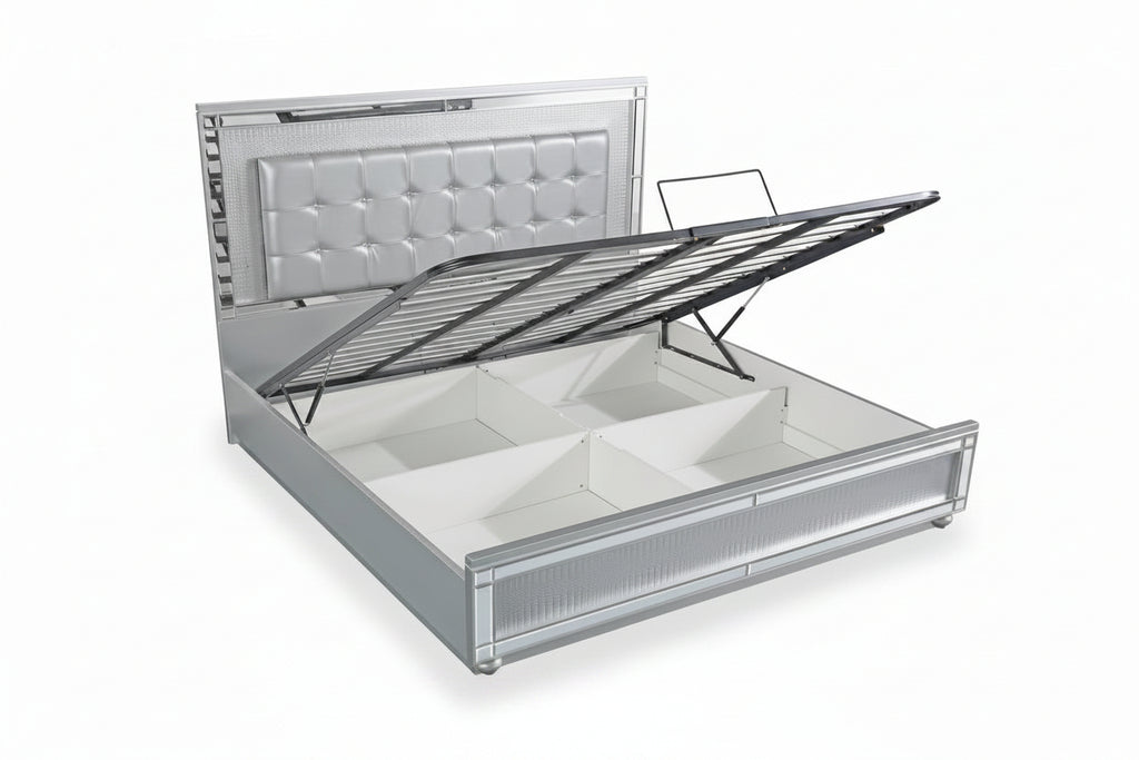 Elegante Recámara Queen – Plateado