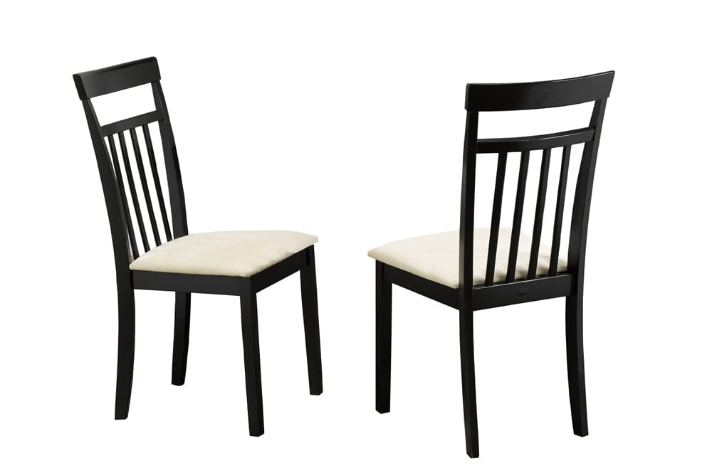 3-Piece Classic Dining Set with Beige Padded Seats
