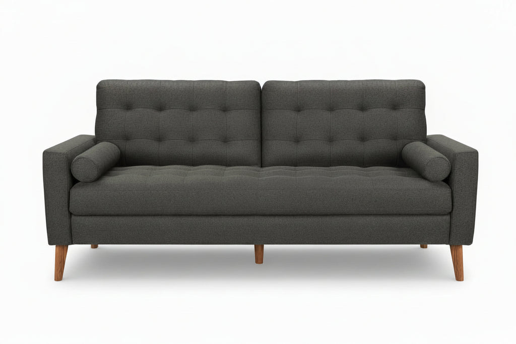 Modern Elysian sofa by Meuble Divino with plush fabric upholstery and sleek design, shown in a contemporary living room setting.