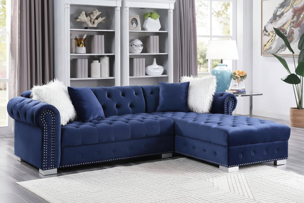 Sectional Sofa With Tufted Button Couch