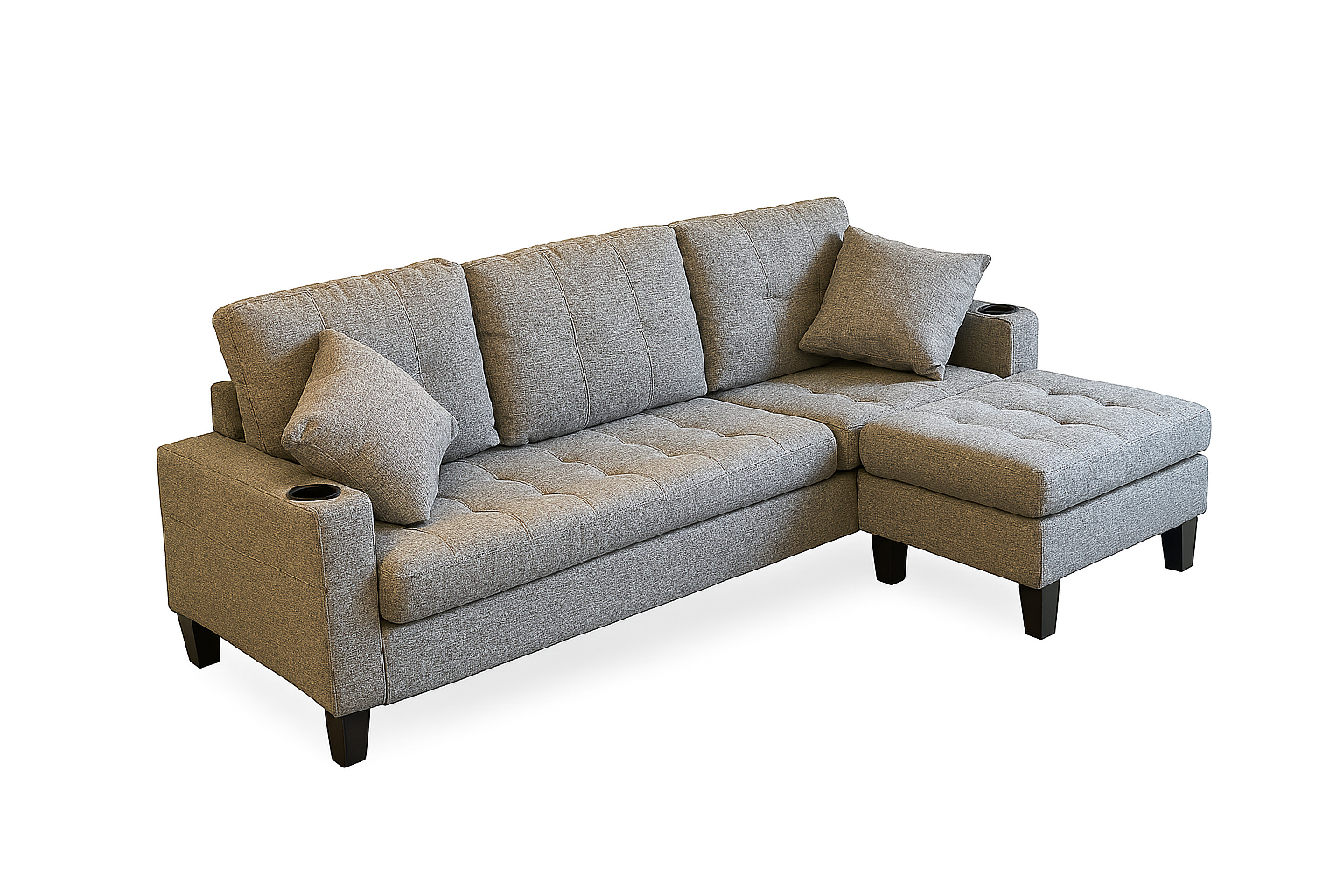 Orion Sectional Sofa – Reversible Grey Linen