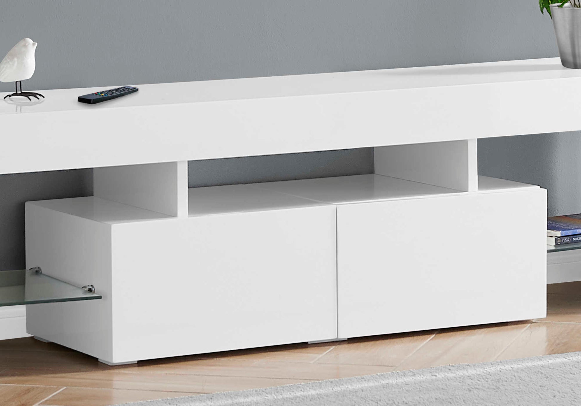 Contemporary TV stand — White