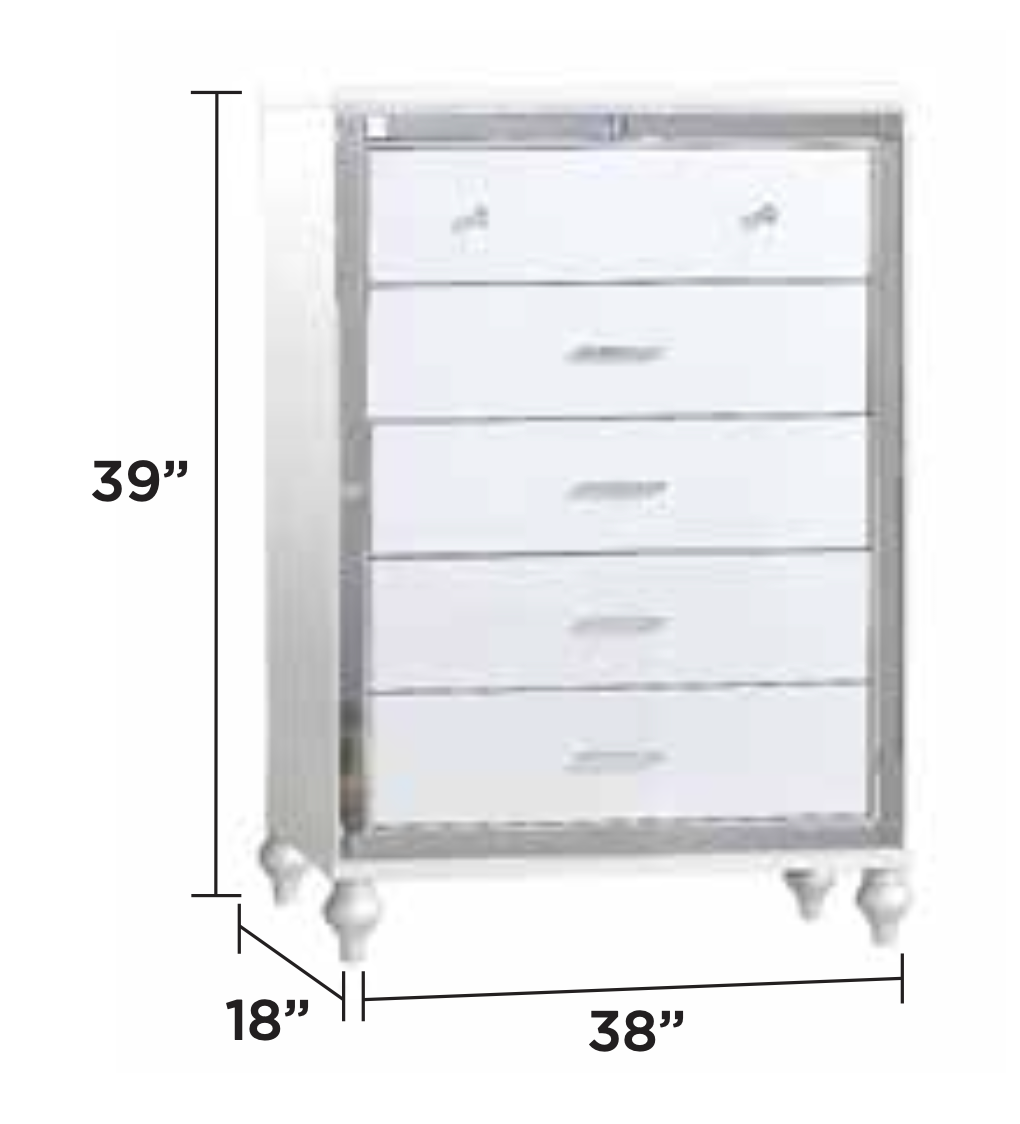 Elegant Bedroom Set King— White