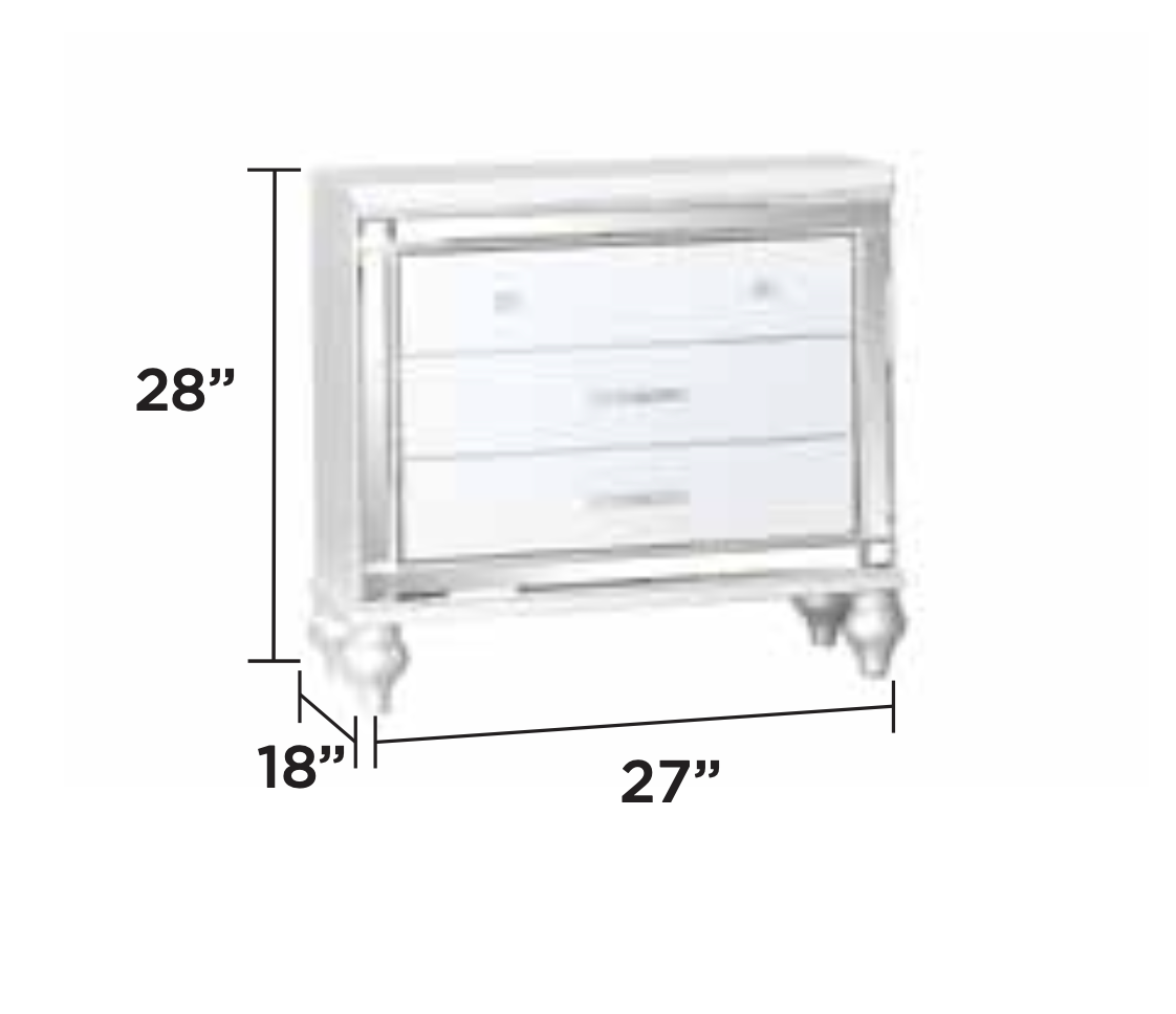 Elegant Bedroom Set King— White