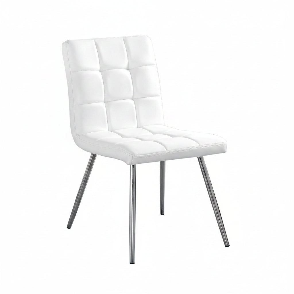 Chaises de salle à manger « Elite » en simili cuir blanc