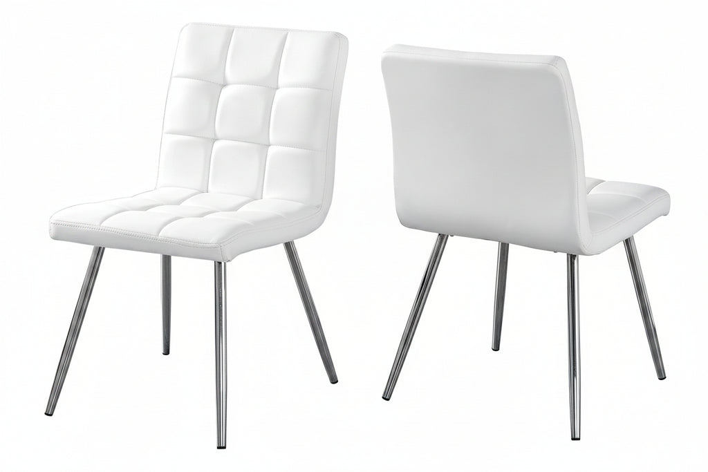 Chaises de salle à manger « Elite » en simili cuir blanc