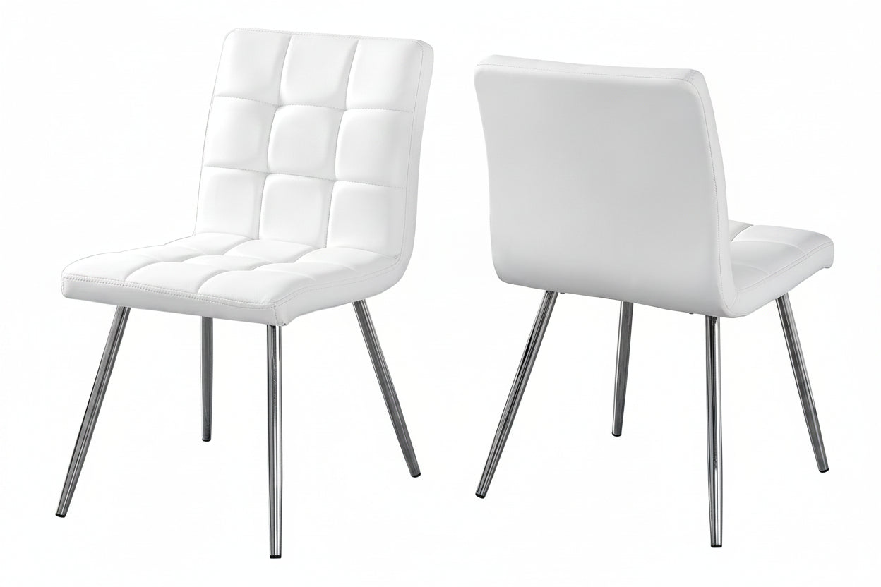 Chaises de salle à manger « Elite » en simili cuir blanc