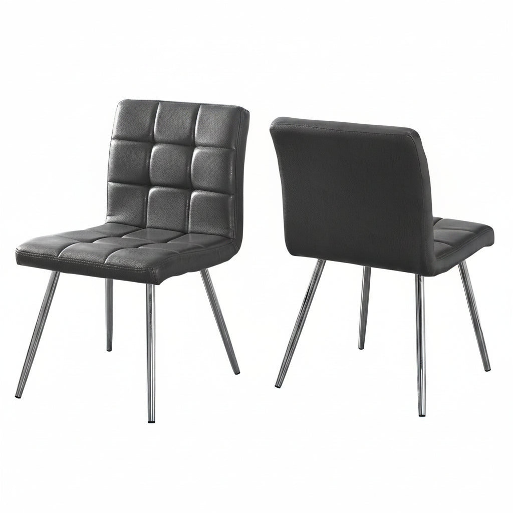Chaises Elite en similicuir anthracite