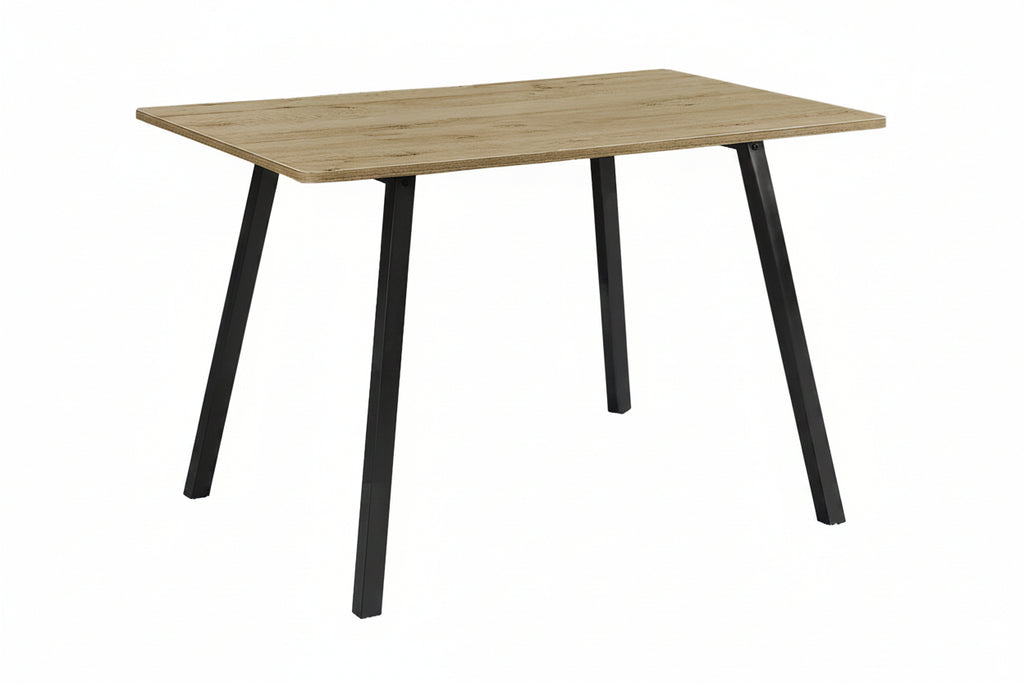 Ensemble de salle à manger moderne 5 pièces – Table taupe de 122 cm avec chaises noires
