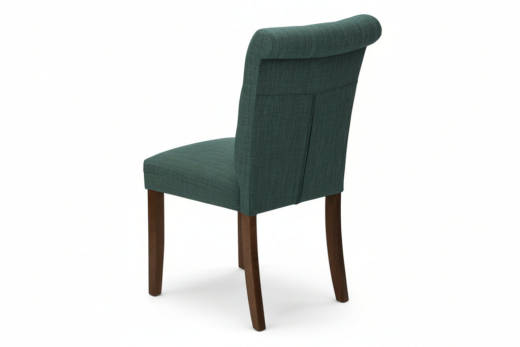 Set of 2 Meuble Divino dining chairs with cushioned upholstered seats and backrests, showcasing comfortable modern chair design.