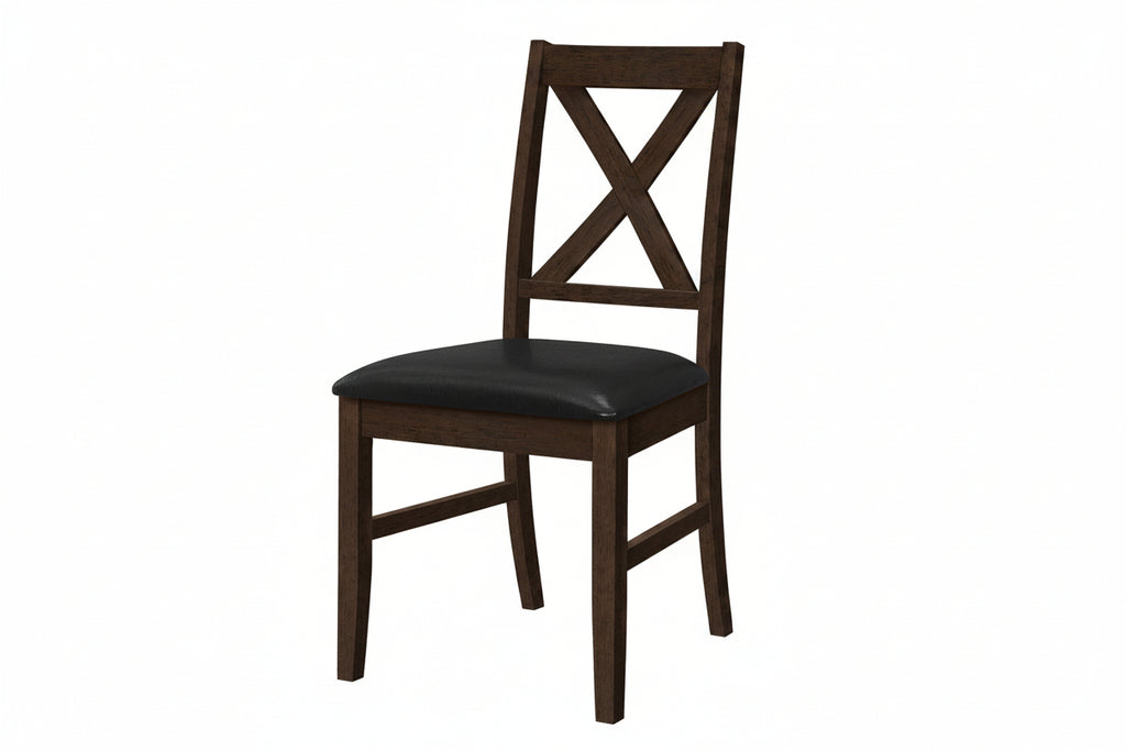 Ensemble de salle à manger extensible Espresso avec chaises à dossier croisé (options 5 et 7 pièces)