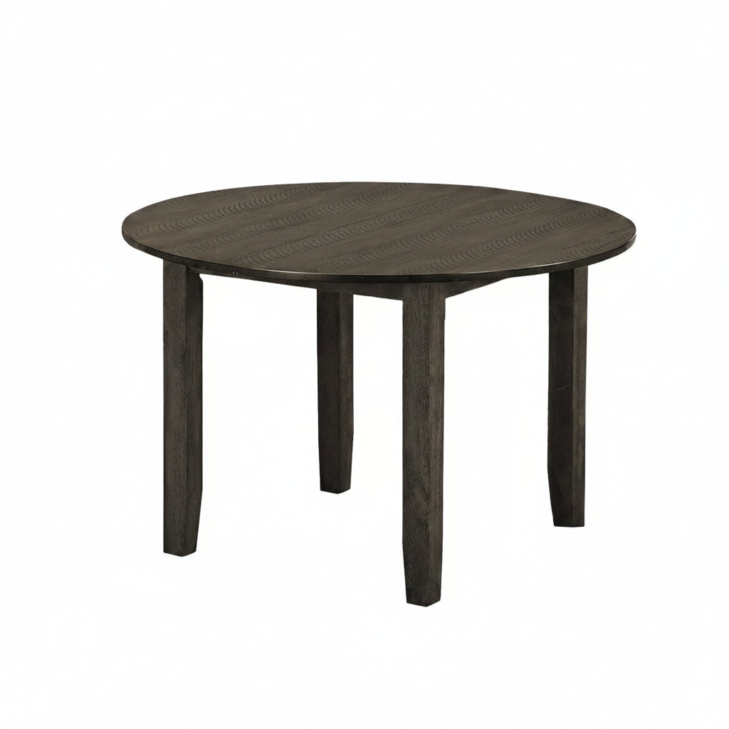 Ensemble de salle à manger rond 5 pièces gris antique avec chaises en tissu