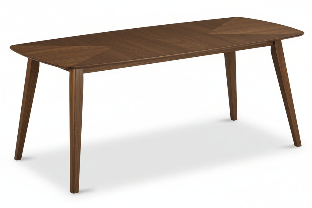 72-inch Mid-Century Modern dining table by Meuble Divino, showcasing sleek wooden surface and sturdy legs for contemporary dining.