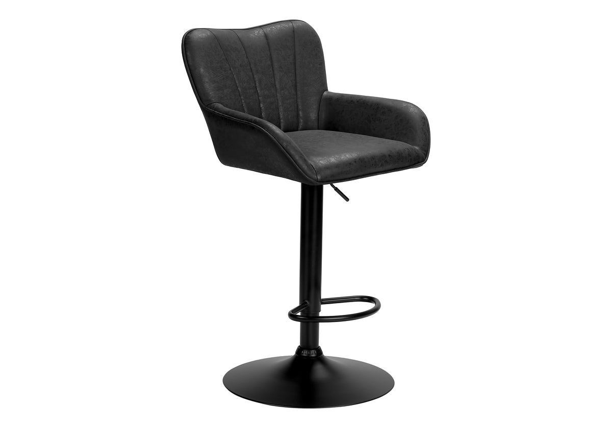 Pair of Cleo adjustable swivel barstools by Meuble Divino, featuring modern design with wooden and metal accents, set of 2.
