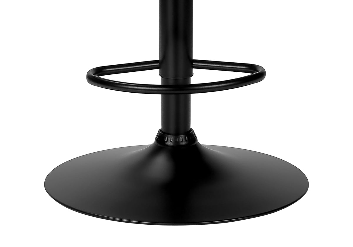 Pair of Cleo adjustable swivel barstools by Meuble Divino featuring modern chairs with wooden seats and metal bases.