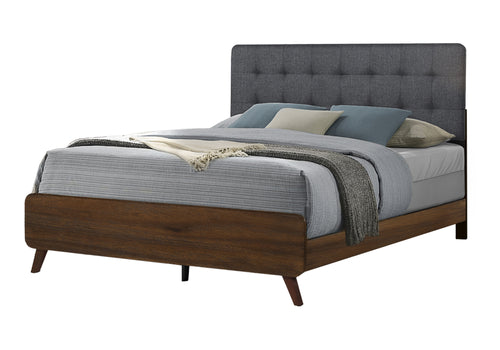 230 Grey Fabric Walnut Finish