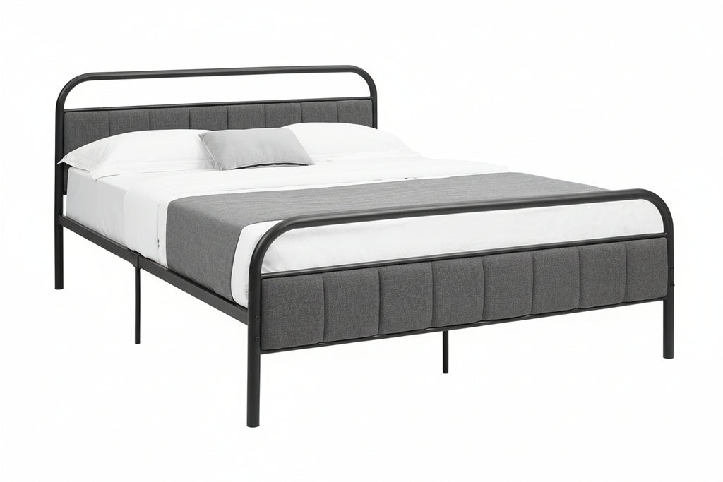 Meuble Divino Tavero bed with a sleek modern frame, shown in a stylish bedroom setting.