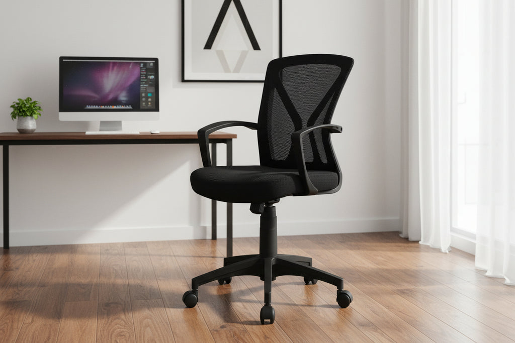 Ergonomic Mid-Back Mesh Office Chair – Black