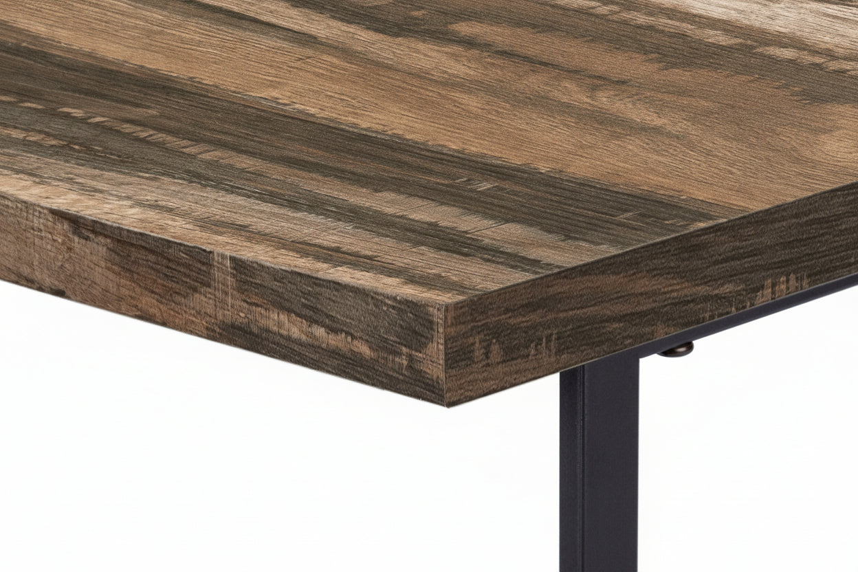 Industrial Brown Computer Desk with 4 Open Shelves