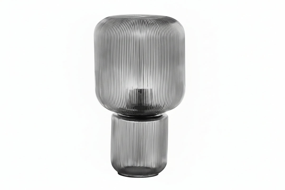 Tinted Ribbed Glass Table Lamp – 15.5"