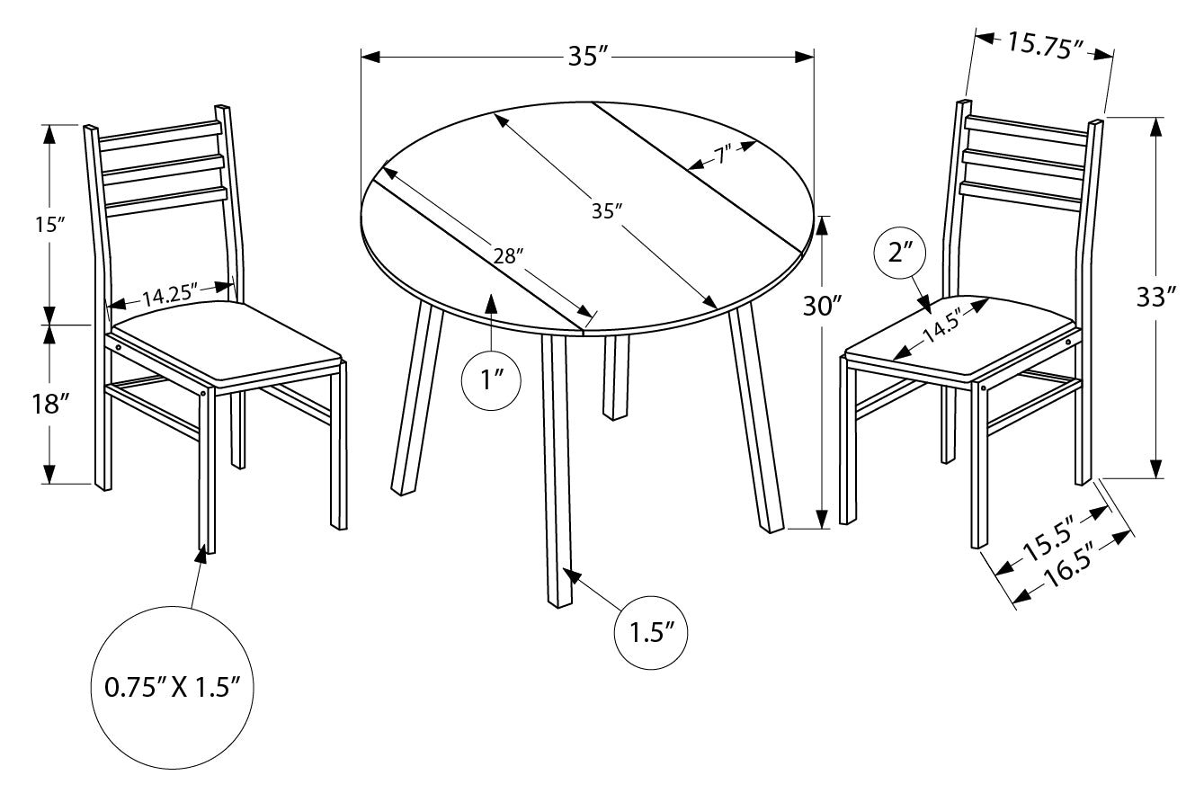 Set of three Handy Drop dining tables by MTL meubles et Matelas, featuring modern wooden design with smooth finishes.