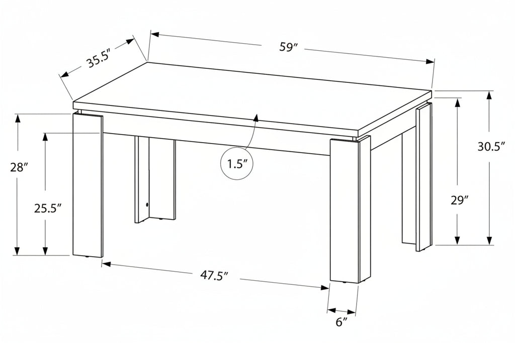 Table de salle à manger urbaine blanche