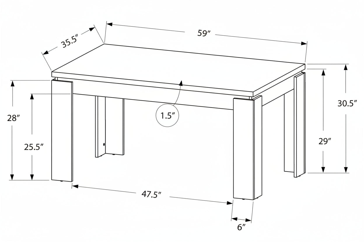 Table de salle à manger urbaine blanche
