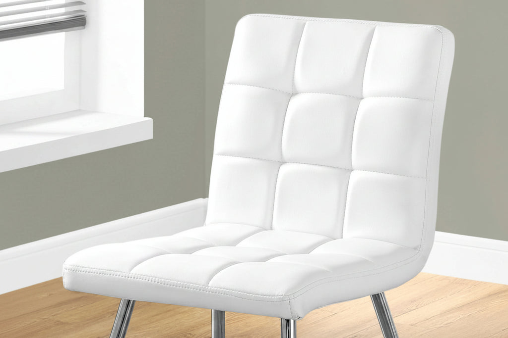 Chaises de salle à manger « Elite » en simili cuir blanc