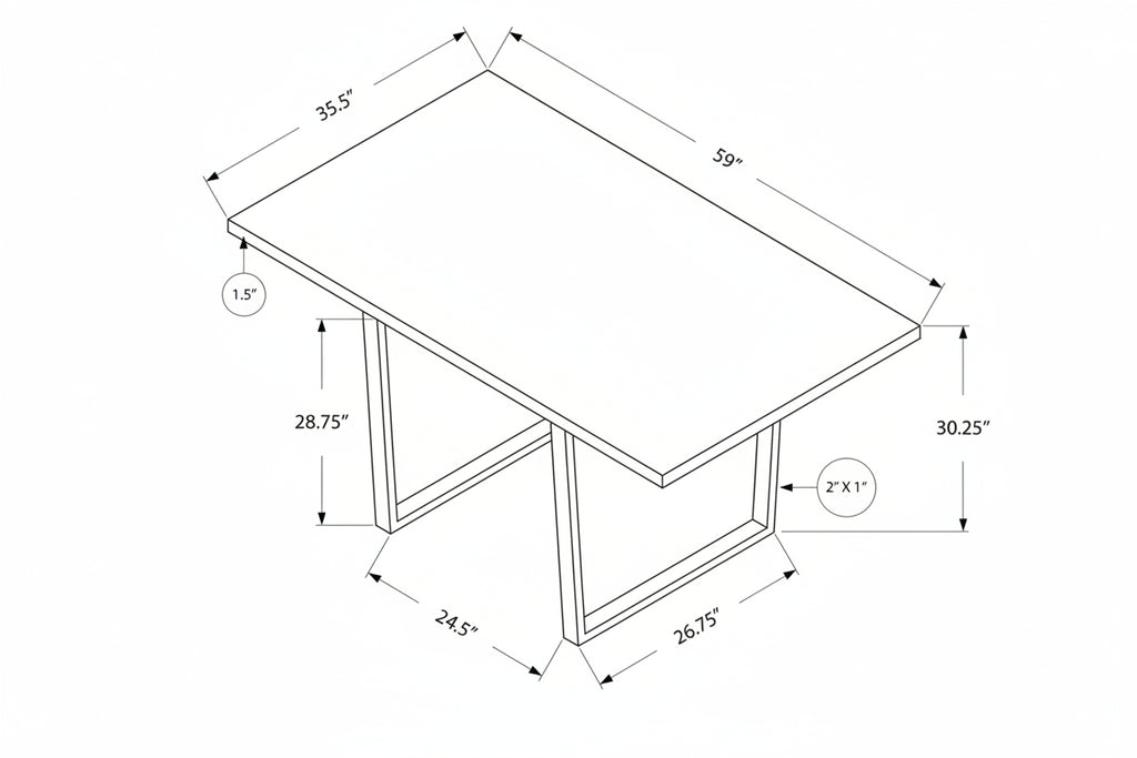 Table à manger moderne grise avec pieds chromés