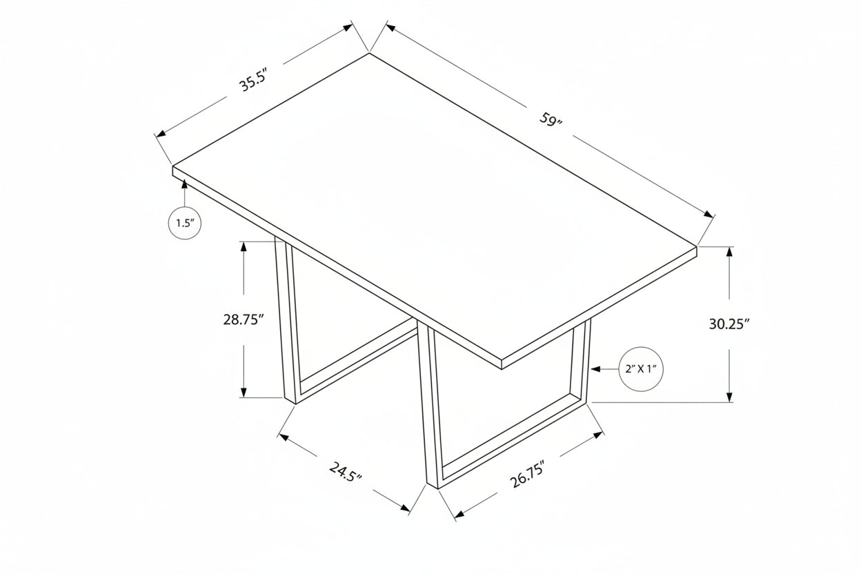 Table à manger moderne grise avec pieds chromés