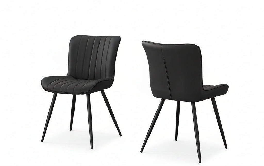 Modern Channel-Back Dining Chairs – Set of 2