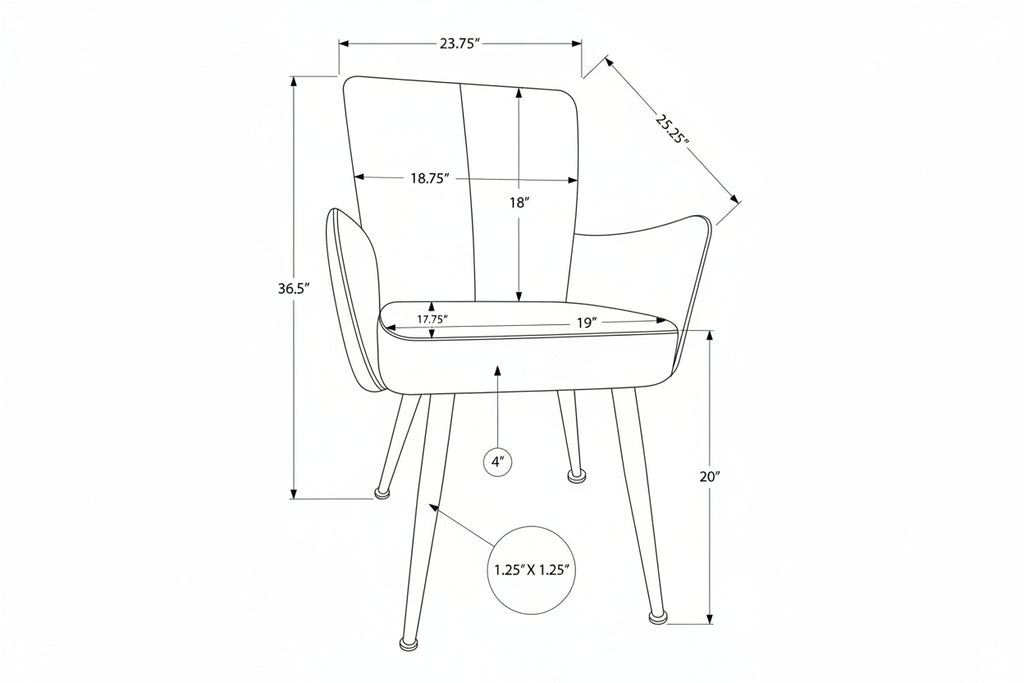 Chaises de salle à manger en similicuir marron clair avec pieds en métal noir