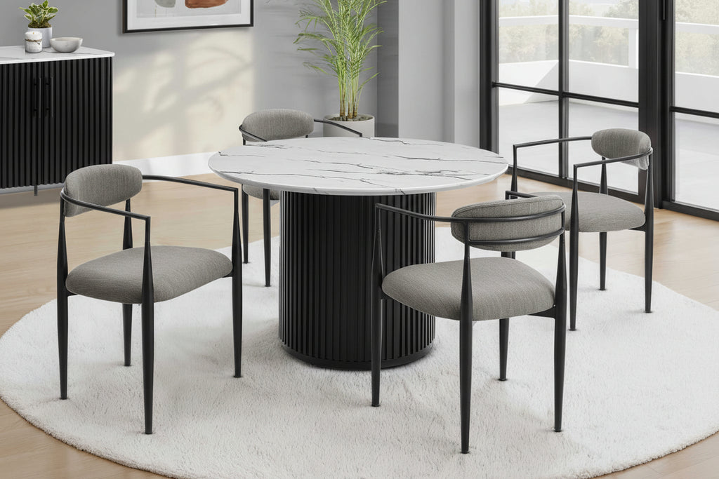 Table à manger ronde Luna 48" en faux marbre