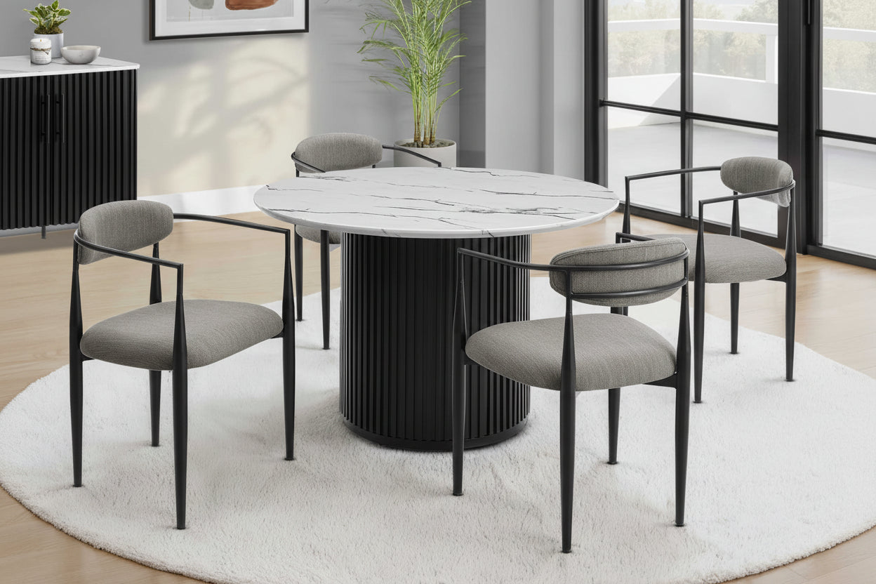 Table à manger ronde Luna 48" en faux marbre