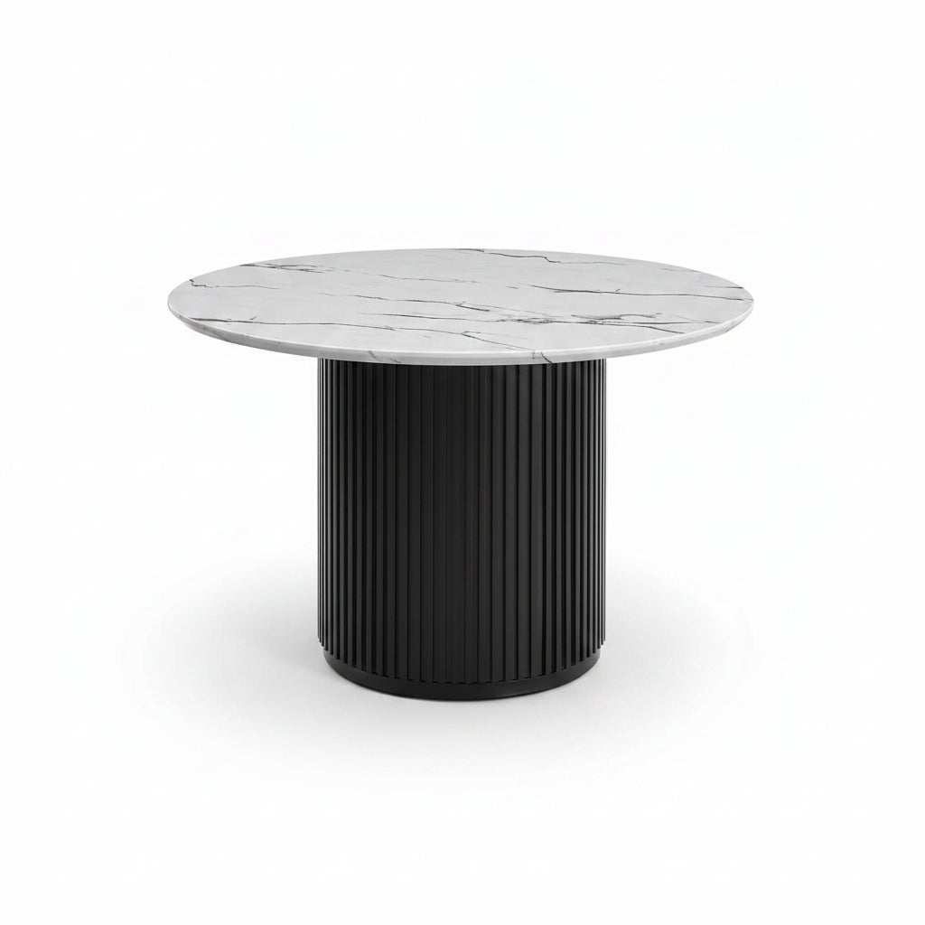 Table à manger ronde Luna 48" en faux marbre