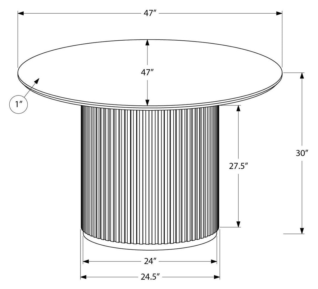 Table à manger ronde Luna 48" en faux marbre