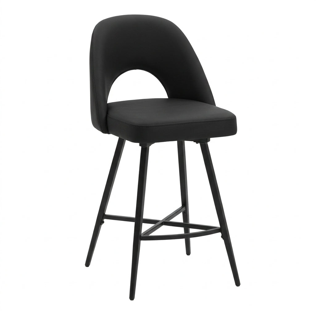 Pair of Meuble Divino Arlo swivel barstools with cushioned seats and modern design, set of two chairs for kitchen or bar area