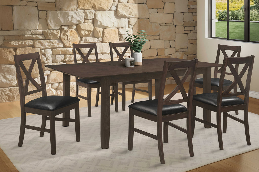 Extendable Meuble Divino dining table with leaf, showcasing its sleek wooden surface and adjustable length for flexible seating.