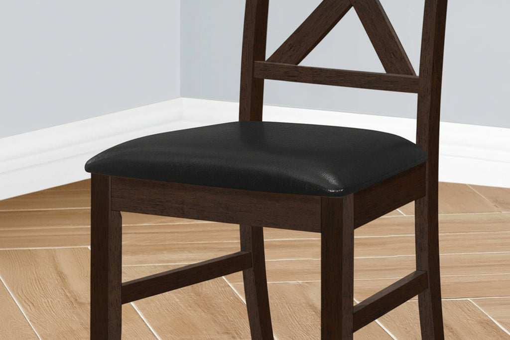 Ensemble de salle à manger extensible Espresso avec chaises à dossier croisé (options 5 et 7 pièces)