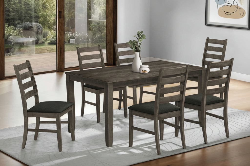 Antique grey 60-inch dining table by Meuble Divino, showcasing a sturdy wooden surface and elegant design for dining room decor.