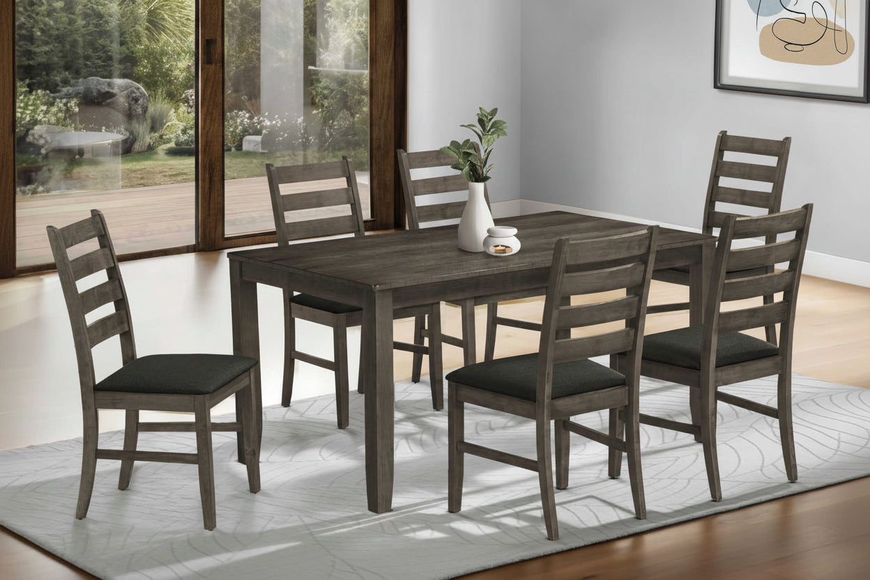 Antique grey 60-inch dining table by Meuble Divino, showcasing a sturdy wooden surface and elegant design for dining room decor.