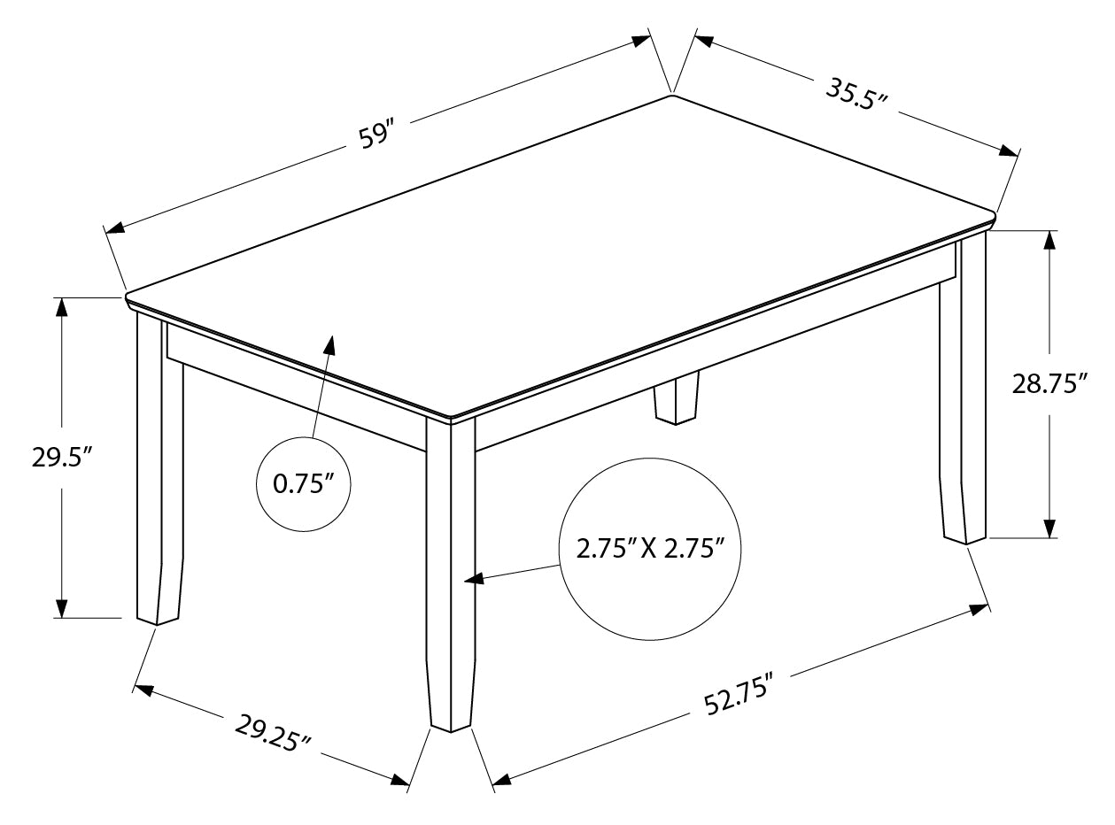Antique grey 60-inch dining table by Meuble Divino, featuring a sturdy wooden surface and elegant design for dining rooms.
