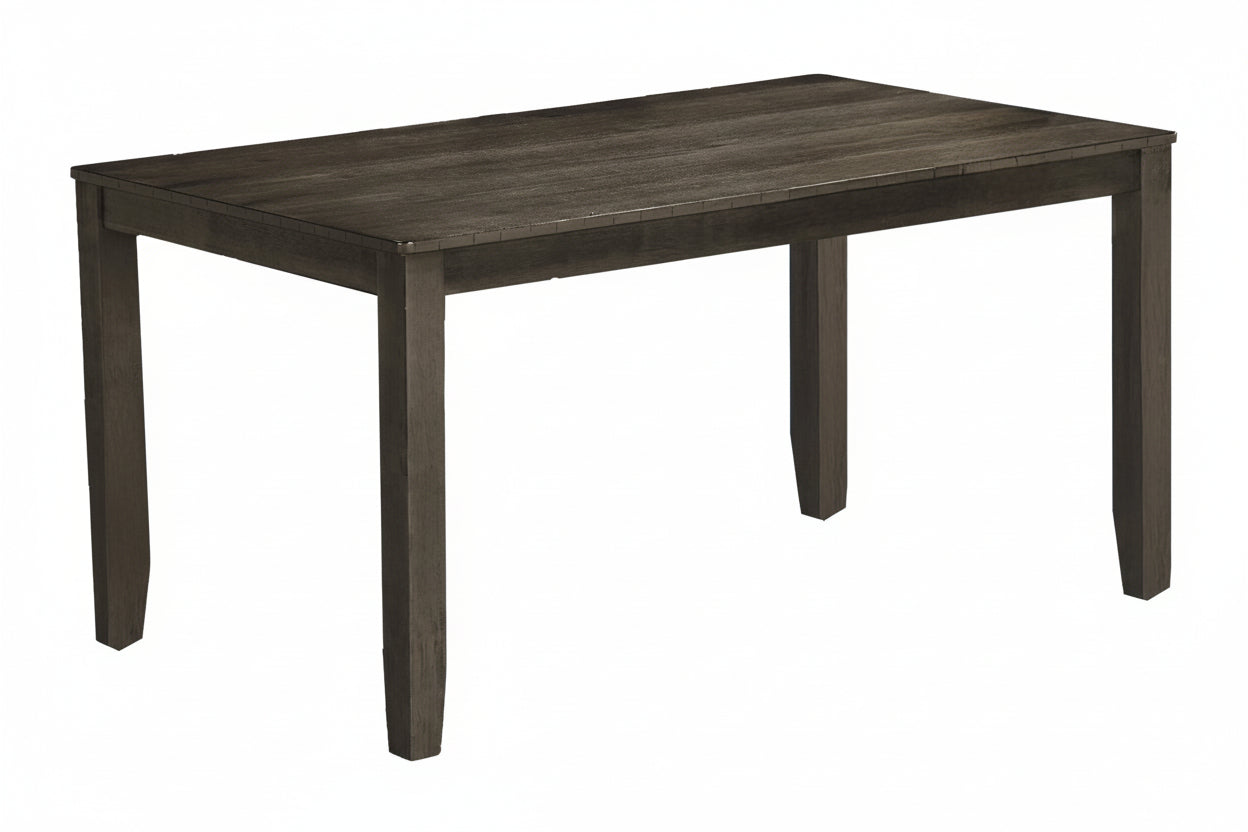 Antique grey 60-inch dining table set with upholstered chairs from Meuble Divino, featuring a classic wood finish and elegant design.