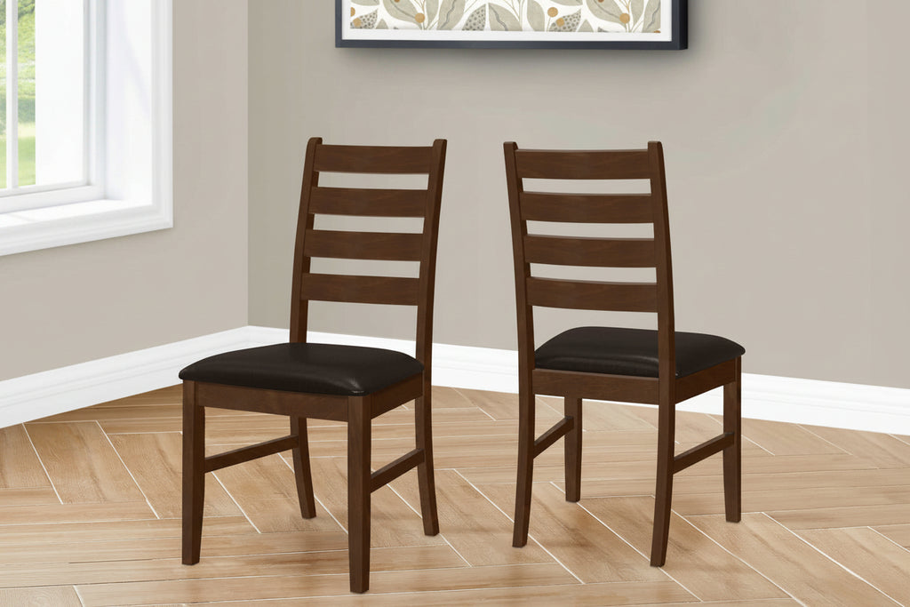 Ensemble de salle à manger 7 pièces brun – Table de 60 po avec chaises à dossier à lattes
