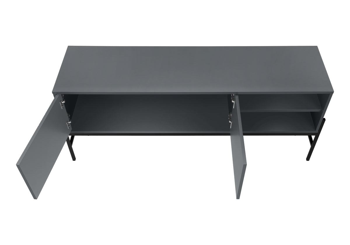 Modern 60-inch Meuble Divino TV stand with sleek design and storage compartments for media devices and accessories.